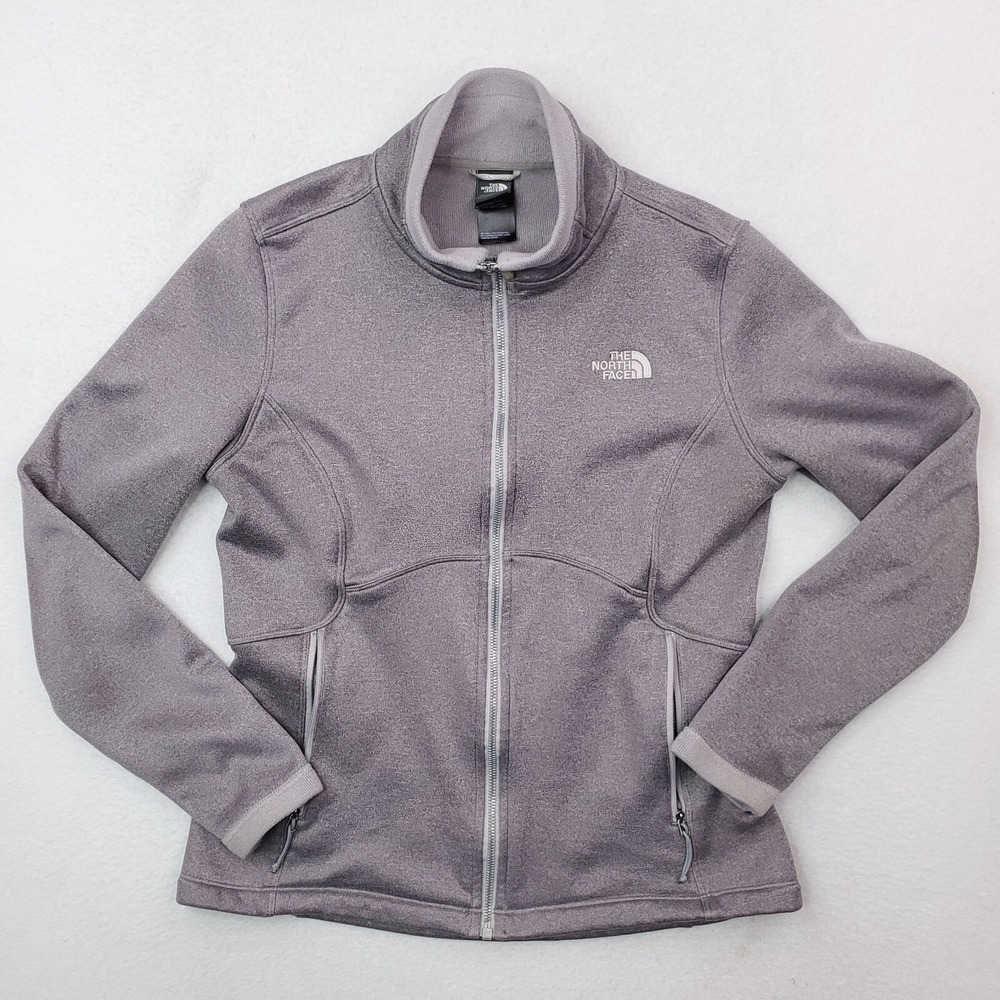 North Face Agave Jacket Womens Medium Gray Fleece Coat Outdoor Hiking Preppy
